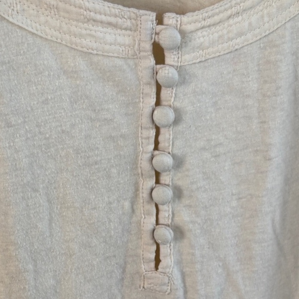 Anthropologie Cream Blouse with Embroidered Sleeves - Picture 10 of 11
